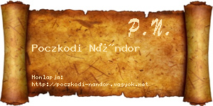 Poczkodi Nándor névjegykártya