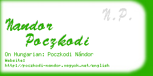 nandor poczkodi business card